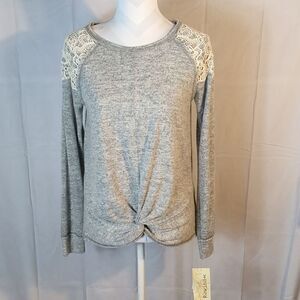 Rewind Heather Gray Lace Women's Sweatshirt